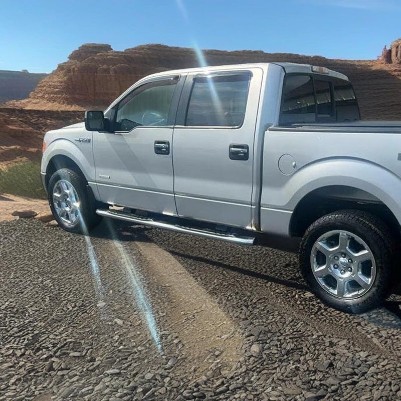Darodcar حواجز نوافذ السيارة الجانبية لحماية المطر تناسب 09-14 فورد F150 كرو كاب، 2010-2014 فورد F-150 SVT رابتور سوبر كرو 94155 ظلال شمسية لنوافذ 4 قطع - Image 2